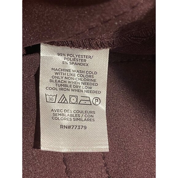 Ann Taylor Curvy Fit High Rise Ankle Pants Slim Leg Polyester/Spandex Plum 6P - Picture 4 of 16